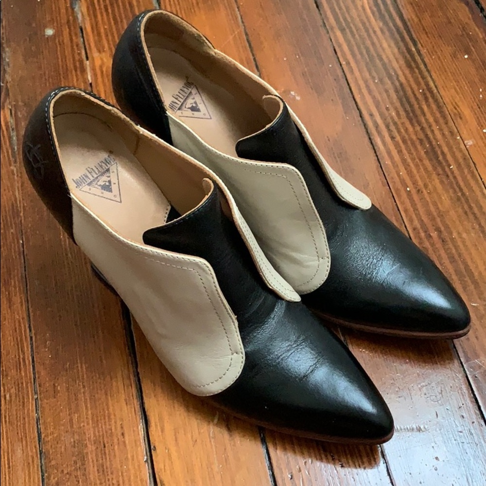 Hot John Fluevogs heels, nearly brand new, 7 1/2.